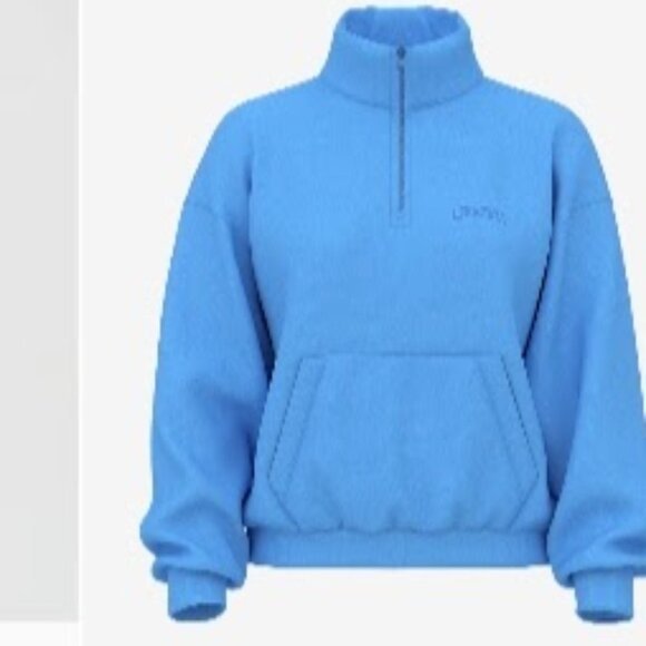 Victoria's Secret PINK Ivy Fleece Quarter-Zip Sweatshirt Dream On Blue Small - Picture 4 of 4